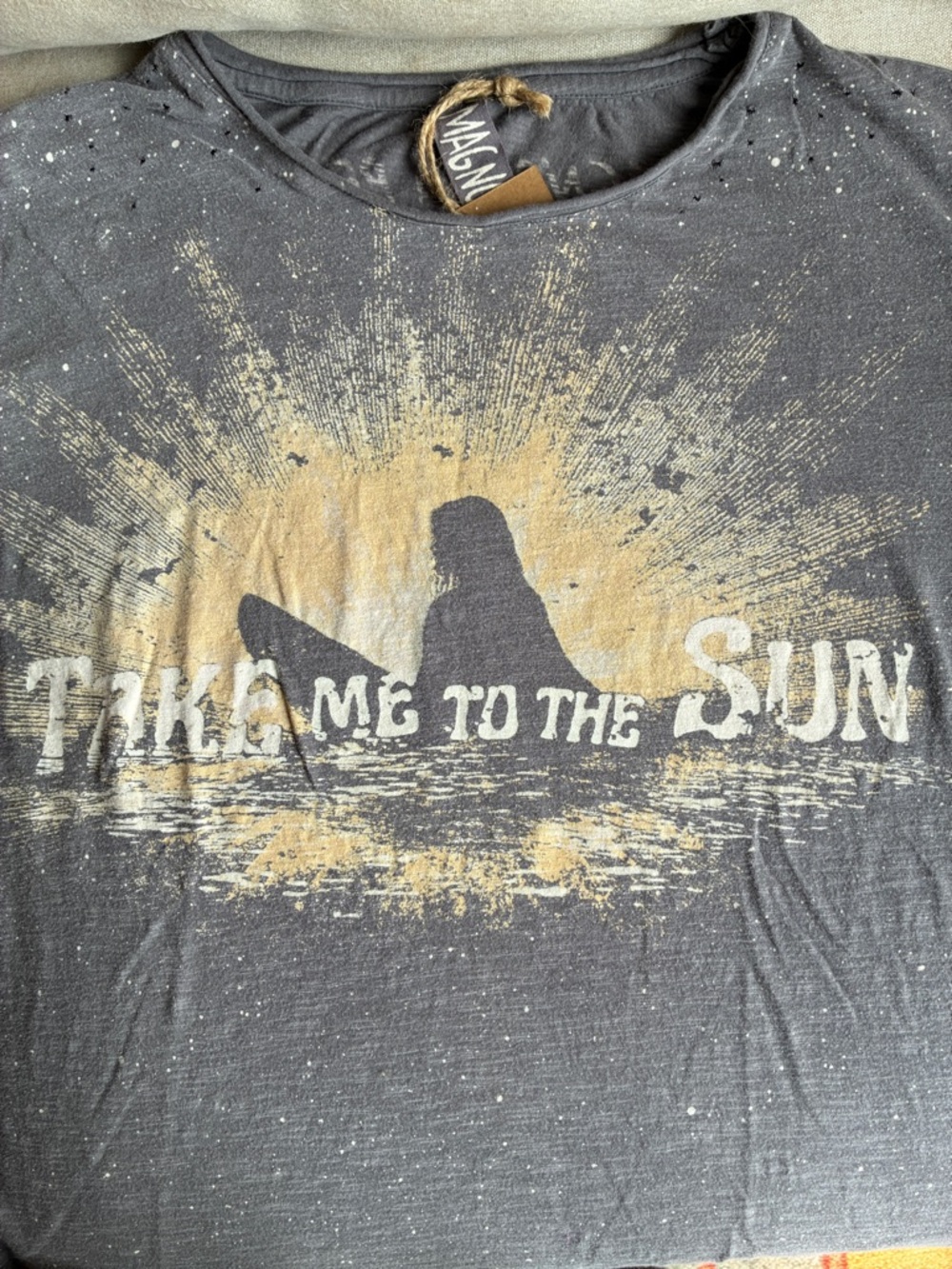 NWT☀️🏄🌊Magnolia Pearl 💯 Cotton Take Me To The Sun Tee in Ozzy One Size Fits Most - Picture 5 of 11